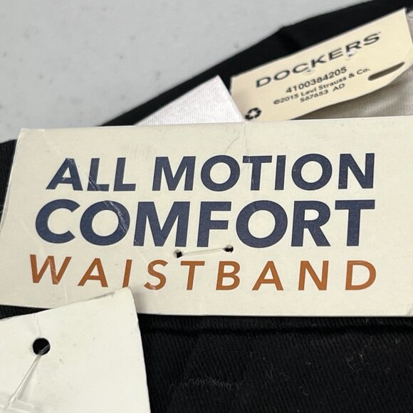 New Docker Easy Khaki Pants Mens 38 X 29 Black All Motion Comfort Waistband - Picture 4 of 13